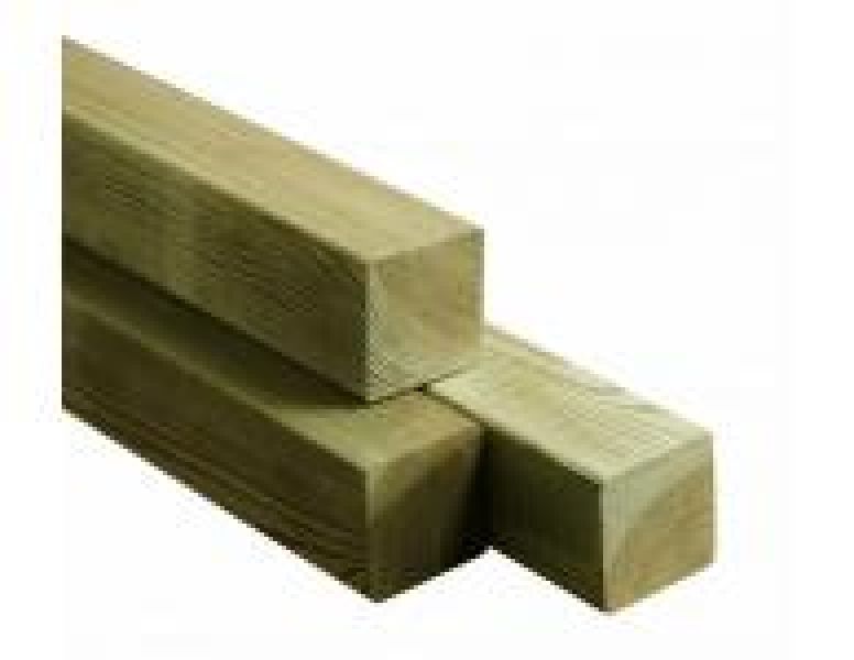 Vierkante paal in geïmpregneerd hout 70 x 70 x 1800 mm