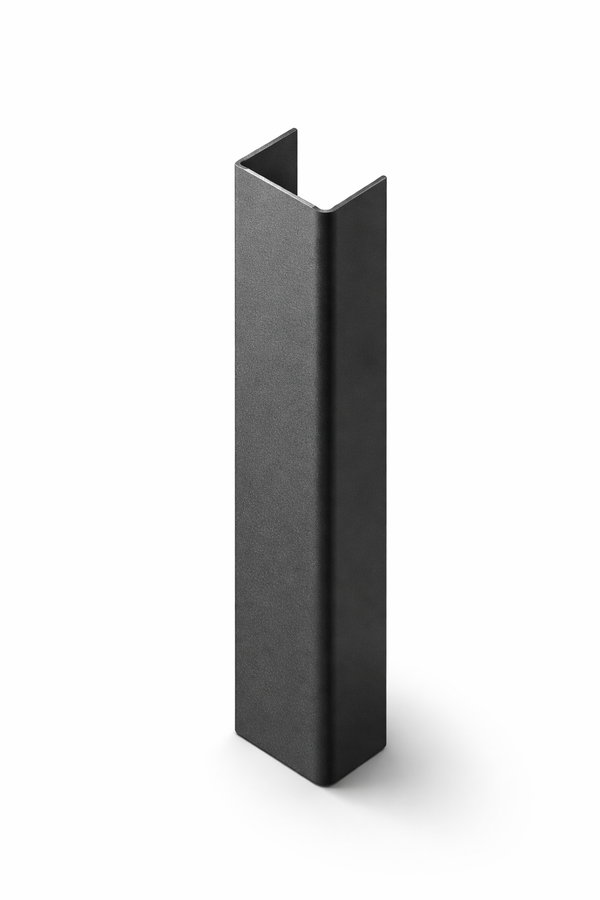 Aluminium begin of eindprofiel voor een aluminium ME-HA paal voor een strakke tuinafsluiting