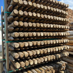 1 Pallet gefreesde palen geimpregneerd onder druk klasse 4 - gepunt diameter 6 cm op lengte van 1m80