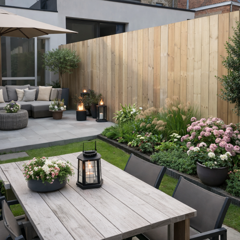 Duurzame nieuwe steigerhouten planken zonder cementresten, perfect voor het maken van tafels, bloembakken en houten constructies