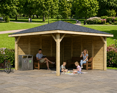 Kiosk overkapping in grenen geïmpregneerd