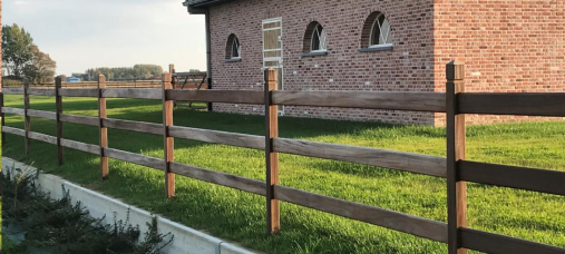Clôture pour chevaux - bois dur tropical - poteau intermédiaire