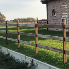 Paardenafsluiting tropisch hardhout 3 liggers