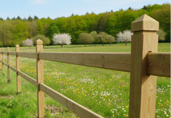 Paardenafsluiting - Rood Noors grenenhout met diamantkop - ligger