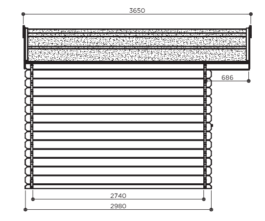 Classic line seriewerk - wanddikte 34mm - 388x298cm