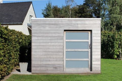 Box in iroko dubbele deur/schuifdeur