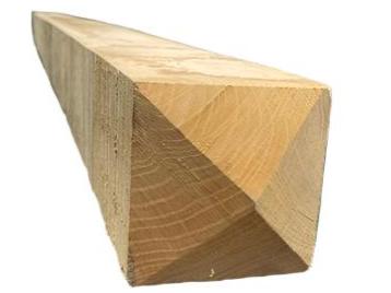 Poteaux carrés en chêne tête diamant - 14 x 14 x 240 cm