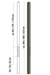 Tussenpaal beton - 10x10x280cm