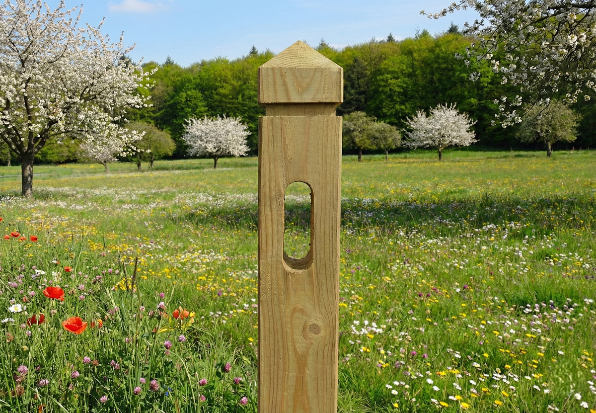 Clôture pour chevaux - Pin rouge de Norvège à tête de diamant