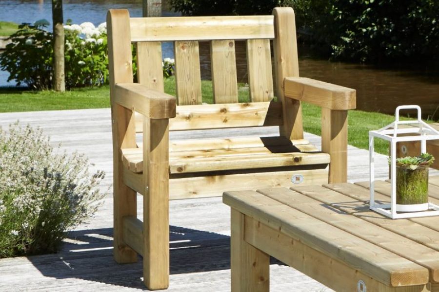 Houten parkbank
