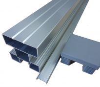 Aluminium paal op paalhouder 70 x 70 x 970 mm - Zilvergrijs