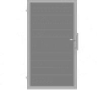 Solid deur - 180 x 100 cm - Antraciet - Zilvergrijs kader