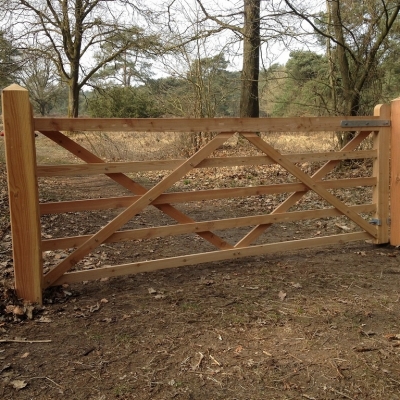 Engelse poort 3 in eiken 110 x 300 cm - Enkele poort