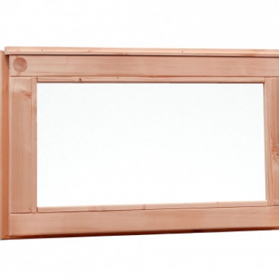 Fenêtre fixe en douglas avec verre sablé 71,2 x 39 cm - Non-traité