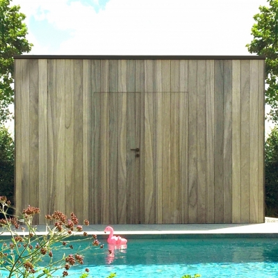 Lux met dubbele deur 390 x 600 cm - Iroko