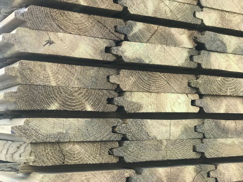Blokhutprofiel in geïmpregneerd hout 28 x 145 x 3000 mm